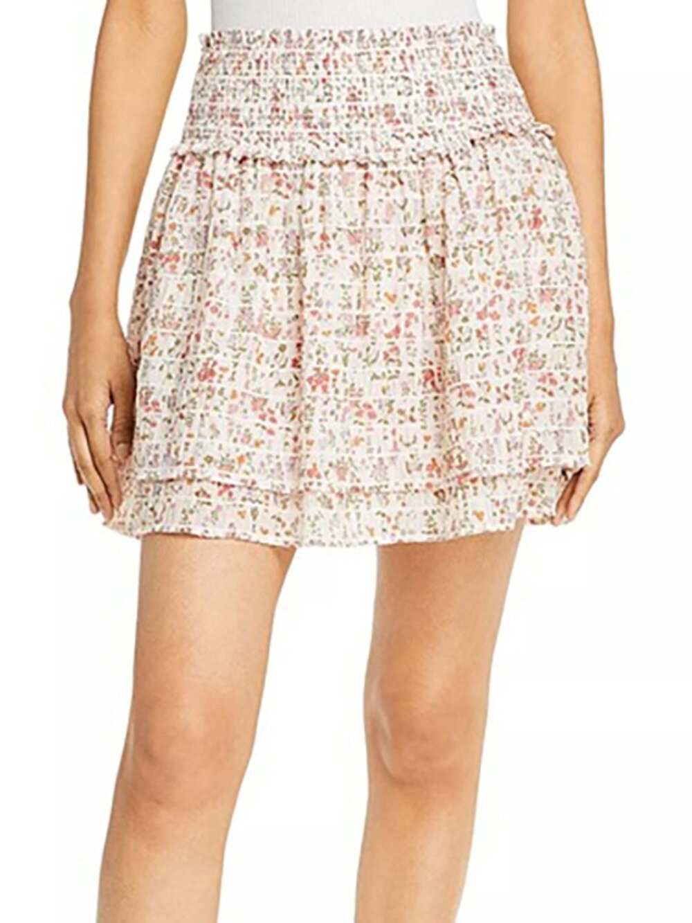 Rails Addison Ambrosia Floral Smocked Mini Tiered Skirt cottagecore euro summer